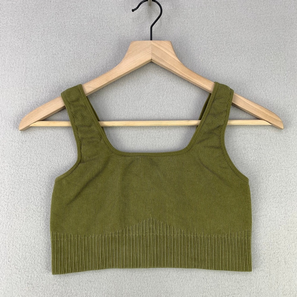 Target Colsie Ribbed Seamless Bralette Women XS Green Athleisure Cropped Tank